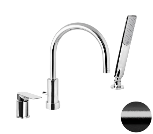 Смеситель на борт ванны Remer Infinity I07CFP, черный брашированный хром Смеситель на борт ванны Remer Infinity I07CFP, черный брашированный хром