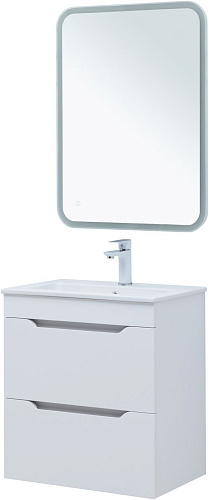 Тумба под раковину Aquanet Практика 60 белый матовый 2 ящика 00330457 напольная/подвесная Тумба под раковину Aquanet Практика 60 белый матовый 2 ящика 00330457 напольная/подвесная