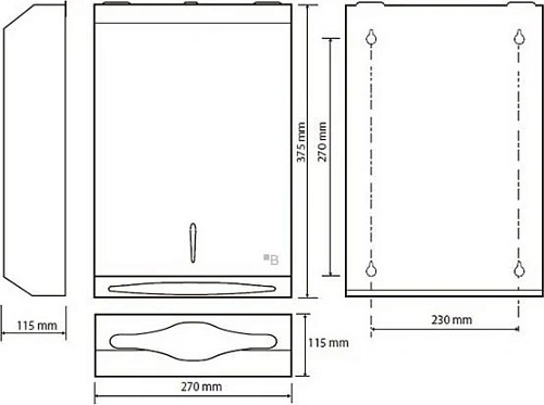 Диспенсер бумажных полотенец Bemeta 113103041 Диспенсер бумажных полотенец Bemeta 113103041