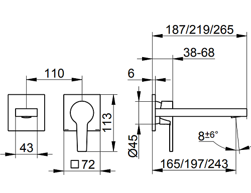 Смеситель для раковины Keuco Edition 11 51116050202, встраиваемый 265 мм никель шлифованный Смеситель для раковины Keuco Edition 11 51116050202, встраиваемый 265 мм никель шлифованный