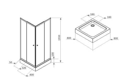 Душевой уголок Parly ZFQ81B с поддоном 80х80х190 Душевой уголок Parly ZFQ81B с поддоном 80х80х190