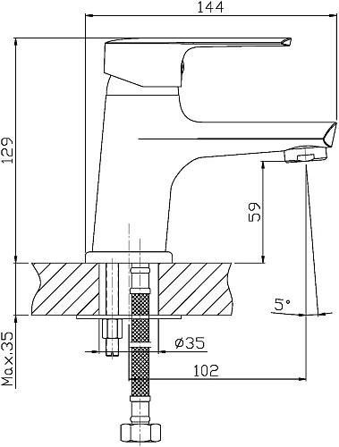 Смеситель для раковины STWORKI Хальмстад XAL-11cr 568806 Смеситель для раковины STWORKI Хальмстад XAL-11cr 568806