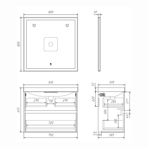 Тумба с раковиной Comforty Селенга-80 00-00021875 дуб темно-коричневый с раковиной CF19696BX-80 Тумба с раковиной Comforty Селенга-80 00-00021875 дуб темно-коричневый с раковиной CF19696BX-80