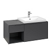 Картинка анонса товара «тумба под раковину villeroy &amp; boch subway 3.0 с подсветкой graphite / graphite c571l2vr»