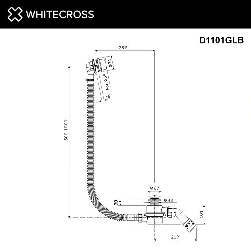 Слив-перелив WHITECROSS ULTIMA D1101GLB брашированное золото Слив-перелив WHITECROSS ULTIMA D1101GLB брашированное золото