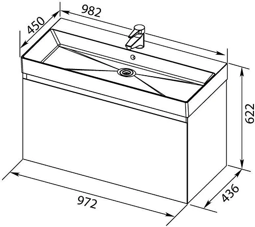 Тумба под раковину Aquanet Нью-Йорк 100 орех 00203949 Тумба под раковину Aquanet Нью-Йорк 100 орех 00203949