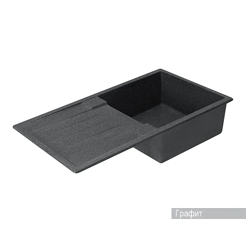 Кухонная мойка Aquaton Верона 1A710032VR210 из литого мрамора, прямоугольная, с крылом, графит Кухонная мойка Aquaton Верона 1A710032VR210 из литого мрамора, прямоугольная, с крылом, графит