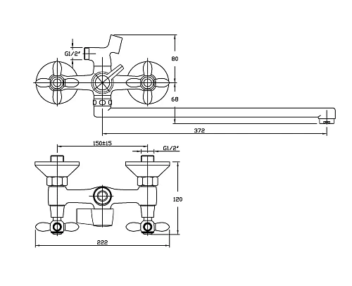Смеситель для ванны Agger Retro Bronze A1921188 Смеситель для ванны Agger Retro Bronze A1921188