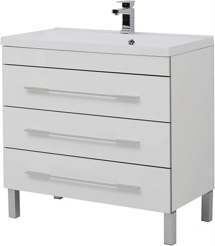 Тумба под раковину Aquanet Верона 90 белый (напольная 3 ящика) 00178470 Тумба под раковину Aquanet Верона 90 белый (напольная 3 ящика) 00178470