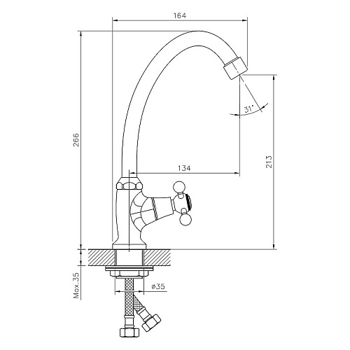 Кран DECOROOM DR54010 для холодной воды Кран DECOROOM DR54010 для холодной воды