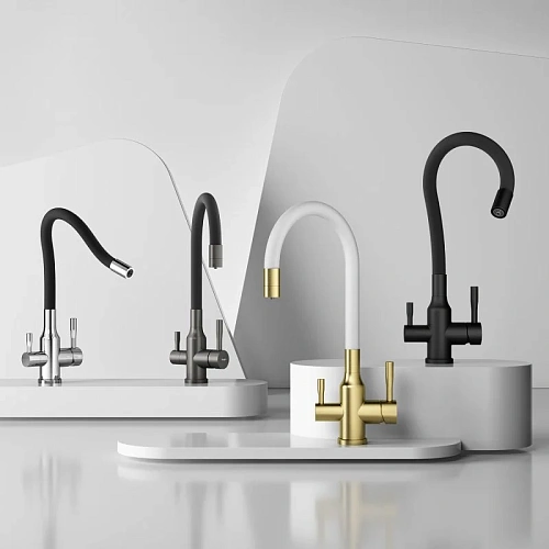 Смеситель для кухни Raglo R81.64.06 с гибким изливом с подключением к фильтру, черный Смеситель для кухни Raglo R81.64.06 с гибким изливом с подключением к фильтру, черный