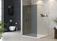 Душевая перегородка CEZARES LIBERTA-L-1-120-GR-Cr 120см стекло тонированное (графит), профиль хром Душевая перегородка CEZARES LIBERTA-L-1-120-GR-Cr 120см стекло тонированное (графит), профиль хром
