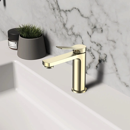 Смеситель для раковины Vincea Arco VBF-4AR01BG, брашированное золото Смеситель для раковины Vincea Arco VBF-4AR01BG, брашированное золото