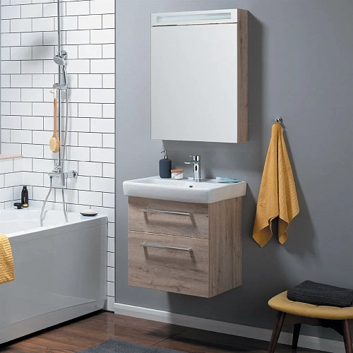 Зеркальный шкаф DREJA MAX, 60 см, 1 дверца, 2 стеклянные полки, дуб кантри 77.9006D Зеркальный шкаф DREJA MAX, 60 см, 1 дверца, 2 стеклянные полки, дуб кантри 77.9006D