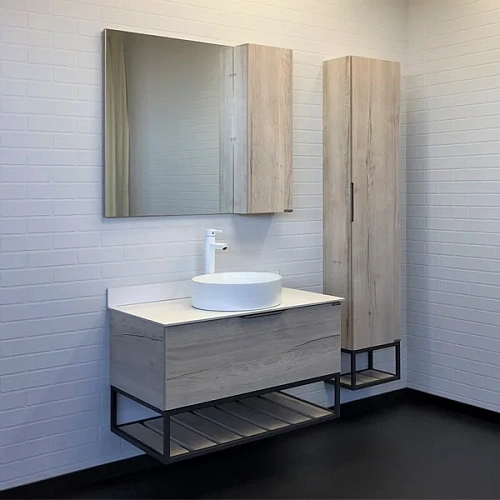 Зеркальный шкаф Comforty Порто-90 00-00009443 дуб дымчатый Зеркальный шкаф Comforty Порто-90 00-00009443 дуб дымчатый