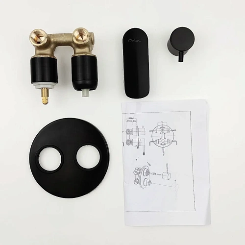 Смеситель для душа Paini Nove 09YO6911 встраиваемый c дивертором, чёрный Смеситель для душа Paini Nove 09YO6911 встраиваемый c дивертором, чёрный