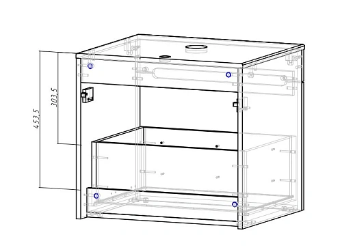 Тумба под раковину Sintesi STL.W7025 подвесная со столешницей Тумба под раковину Sintesi STL.W7025 подвесная со столешницей