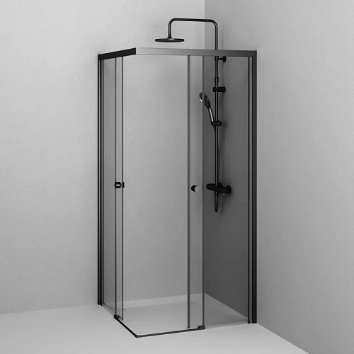 Душевой уголок AM.PM X-joy W94G-403-9090-BТ1К 90x90 черный матовый, стекло прозрачное Душевой уголок AM.PM X-joy W94G-403-9090-BТ1К 90x90 черный матовый, стекло прозрачное
