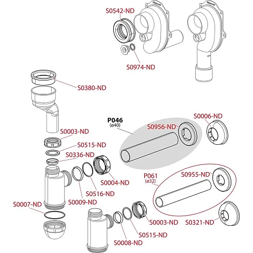 Сифон для писсуара AlcaPlast A45B горизонтальный выпуск Сифон для писсуара AlcaPlast A45B горизонтальный выпуск