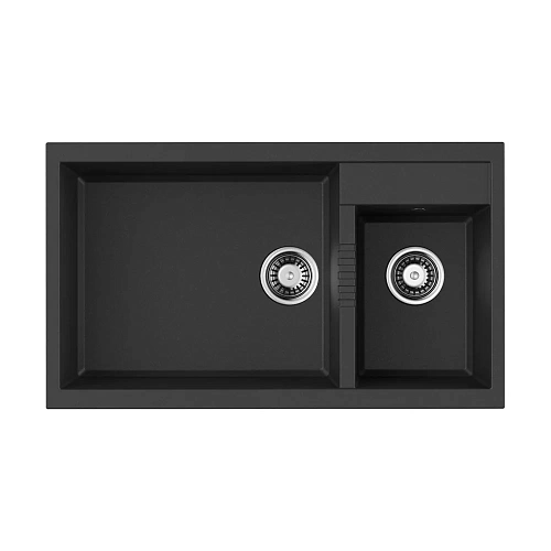 Кухонная мойка Omoikiri Tedori 86-2-LB-BL Tetogranit/черный 4993932 Кухонная мойка Omoikiri Tedori 86-2-LB-BL Tetogranit/черный 4993932