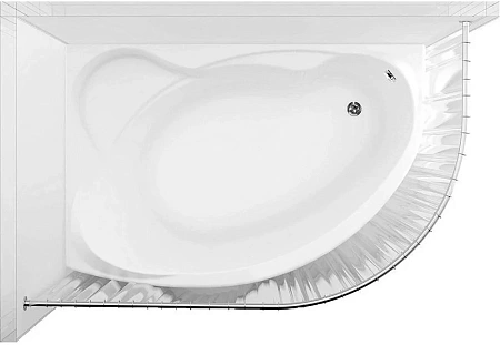 Карниз для ванны Aquanet Graciosa полукруглый 150х90 00176891 Карниз для ванны Aquanet Graciosa полукруглый 150х90 00176891