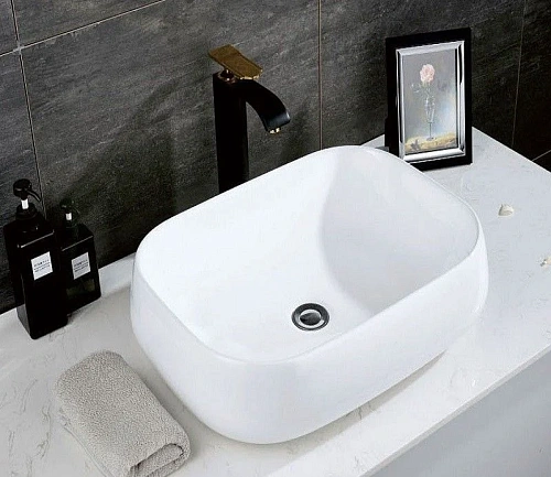 Раковина CeramaLux 9243 накладная, белый Раковина CeramaLux 9243 накладная, белый