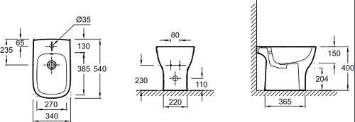 Биде напольное Jacob Delafon Struktura EBC0002-00 Биде напольное Jacob Delafon Struktura EBC0002-00