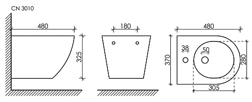 Биде подвесное Ceramica Nova FORMA CN3010 Биде подвесное Ceramica Nova FORMA CN3010