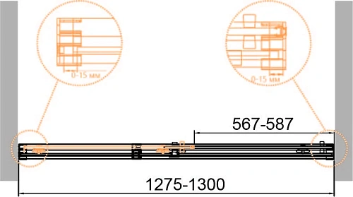 Душевая дверь CEZARES DUET SOFT-BF-1-130-C-Cr 130см стекло прозрачное, профиль хром Душевая дверь CEZARES DUET SOFT-BF-1-130-C-Cr 130см стекло прозрачное, профиль хром