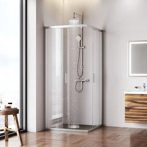 Душевой уголок AM.PM Gem W90G-403-9090MT 90x90 хром матовый, стекло прозрачное Душевой уголок AM.PM Gem W90G-403-9090MT 90x90 хром матовый, стекло прозрачное
