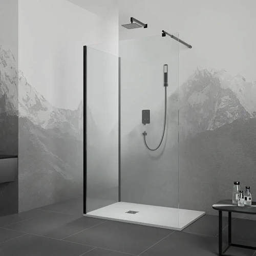 Душевой уголок RGW Walk In WA-005B (WA-002B+Z-050-2B) 1200x1000 мм 35100520-14 черный, Easy Clean Душевой уголок RGW Walk In WA-005B (WA-002B+Z-050-2B) 1200x1000 мм 35100520-14 черный, Easy Clean