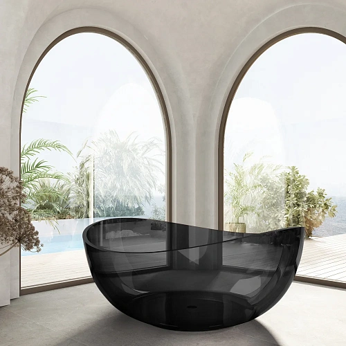 Ванна отдельностоящая ABBER Kristall AT9705Onyx прозрачная черная Ванна отдельностоящая ABBER Kristall AT9705Onyx прозрачная черная