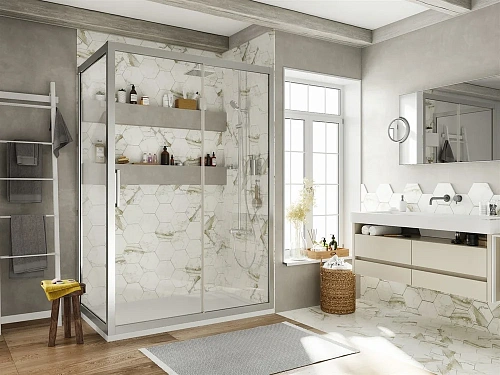 Душевой уголок STWORKI Эстерсунд 110x80 см профиль хром матовый, прозрачное стекло, прямоугольный 40 409118 Душевой уголок STWORKI Эстерсунд 110x80 см профиль хром матовый, прозрачное стекло, прямоугольный 40 409118