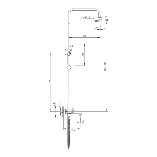 Душевая система Splenka S02.24.06, черный Душевая система Splenka S02.24.06, черный