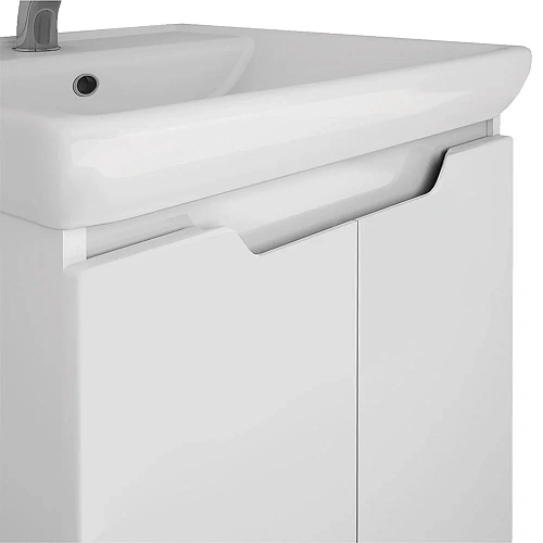 Тумба под раковину DREJA Q (D), 55 см, подвесная, 2 дверцы, белый глянец 99.1007 Тумба под раковину DREJA Q (D), 55 см, подвесная, 2 дверцы, белый глянец 99.1007