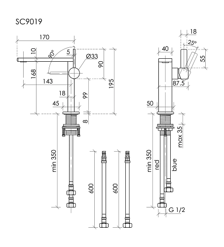 Смеситель для раковины SANCOS Linn SC9019BN брашированный никель Смеситель для раковины SANCOS Linn SC9019BN брашированный никель