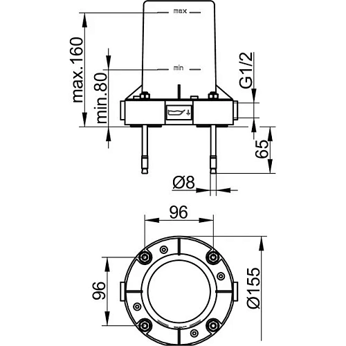Блок для напольного монтажа Keuco 51127010070 Блок для напольного монтажа Keuco 51127010070