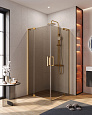 Душевой уголок CEZARES SLIDER-A-2-90/100-BR-BORO 90-100x90-100см стекло тонированное (бронза), профиль брашированное золото Душевой уголок CEZARES SLIDER-A-2-90/100-BR-BORO 90-100x90-100см стекло тонированное (бронза), профиль брашированное золото