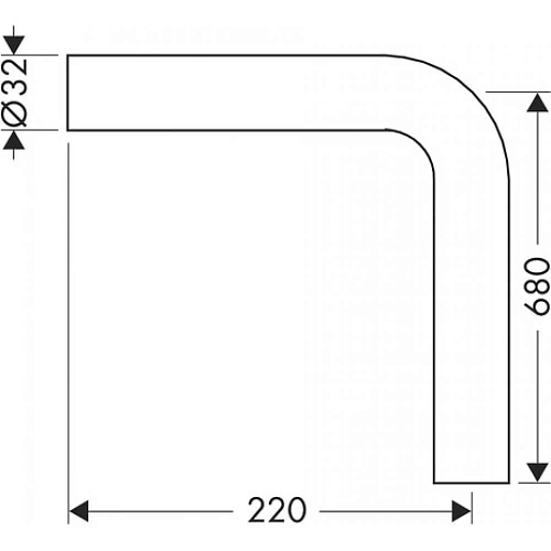 Угловой патрубок 90° Hansgrohe 53646000, хром Угловой патрубок 90° Hansgrohe 53646000, хром