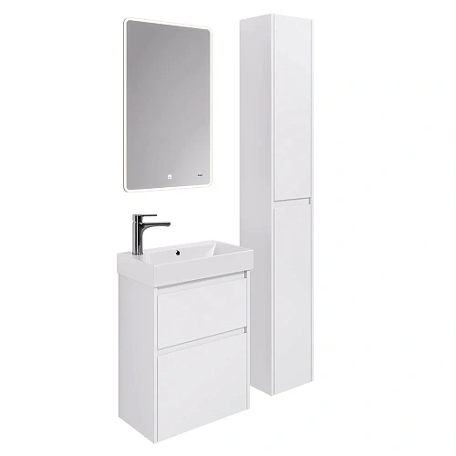 Тумба под раковину DREJA SLIM, 55 см, подвесная/напольная, 2 ящика, белый глянец 99.0400 Тумба под раковину DREJA SLIM, 55 см, подвесная/напольная, 2 ящика, белый глянец 99.0400