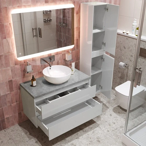 Тумба со столешницей и раковиной BelBagno KRAFT 80 kraft80bo-kepmgl-1077-set подвесная KRAFT80BO-KEPMGL-1077-SET Тумба со столешницей и раковиной BelBagno KRAFT 80 kraft80bo-kepmgl-1077-set подвесная KRAFT80BO-KEPMGL-1077-SET