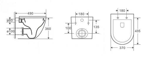 Унитаз подвесной CeramaLux 2197 белый с крышкой микролифт Унитаз подвесной CeramaLux 2197 белый с крышкой микролифт