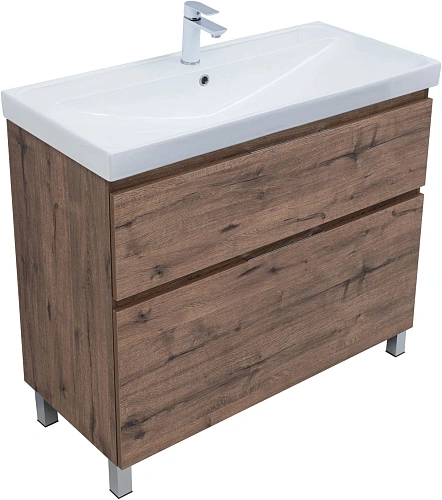 Тумба под раковину Aquanet Алвита New 100 00344130 напольная, дуб веллингтон табак Тумба под раковину Aquanet Алвита New 100 00344130 напольная, дуб веллингтон табак