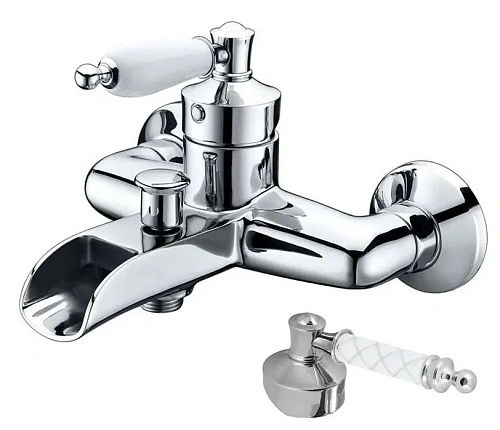 Смеситель для ванны Boheme Vogue 223-MR-W хром Murano, белое Смеситель для ванны Boheme Vogue 223-MR-W хром Murano, белое