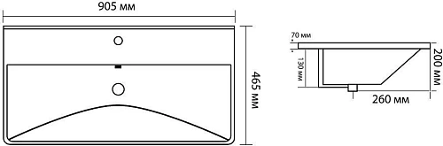 Раковина Aquanet Ирис 90 черная матовая 00329250 Раковина Aquanet Ирис 90 черная матовая 00329250