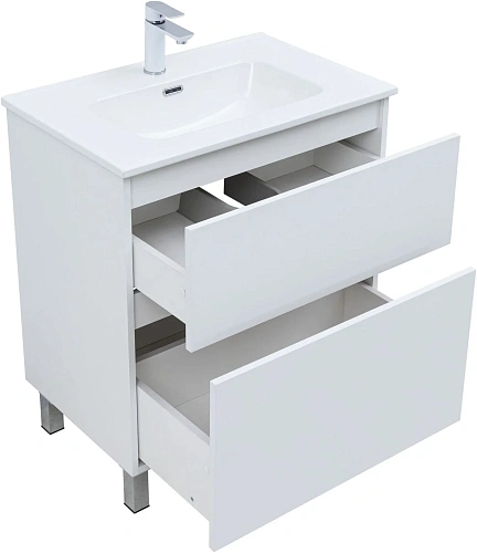 Тумба под раковину Aquanet Вега 70 00344122 напольная, белый глянец Тумба под раковину Aquanet Вега 70 00344122 напольная, белый глянец