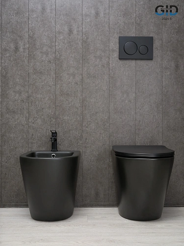 Унитаз приставной Gid TRS-269BM 62214Y черный матовый 56x36.5x42 с крышкой микролифт Унитаз приставной Gid TRS-269BM 62214Y черный матовый 56x36.5x42 с крышкой микролифт