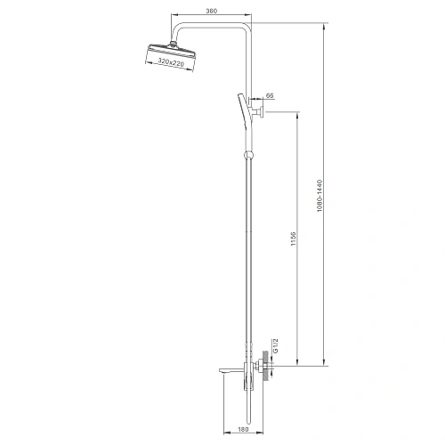 Душевая система Splenka S55.24.03 поворотный излив 18 см, сатин золотой Душевая система Splenka S55.24.03 поворотный излив 18 см, сатин золотой
