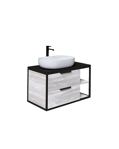 Тумба под раковину GROSSMAN ЛОФТ-90 см шанико/металл черный (ум. GR-3015/GR-3016/GR-3031) подвесная 109002 Тумба под раковину GROSSMAN ЛОФТ-90 см шанико/металл черный (ум. GR-3015/GR-3016/GR-3031) подвесная 109002