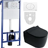 Комплект Унитаз подвесной STWORKI Ноттвиль SETK3104-2616 безободковый, с микролифтом, черный + Систе 587882